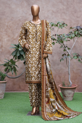 Bin Saeed Stitched 3 Piece Exclusive Printed Khaddar Vol-05 Collection'2025-WK-2409-Yellow